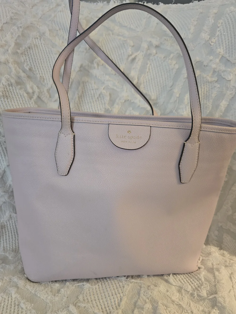 kate spade light pink pebble leather tote